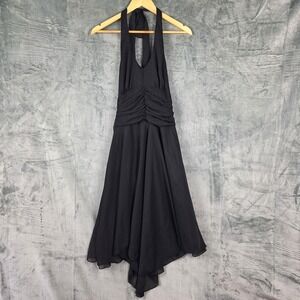 Vtg Womens Dress Medium Babydoll Y2K Halter Fairy Grunge Whimsigoth Asymmetrical